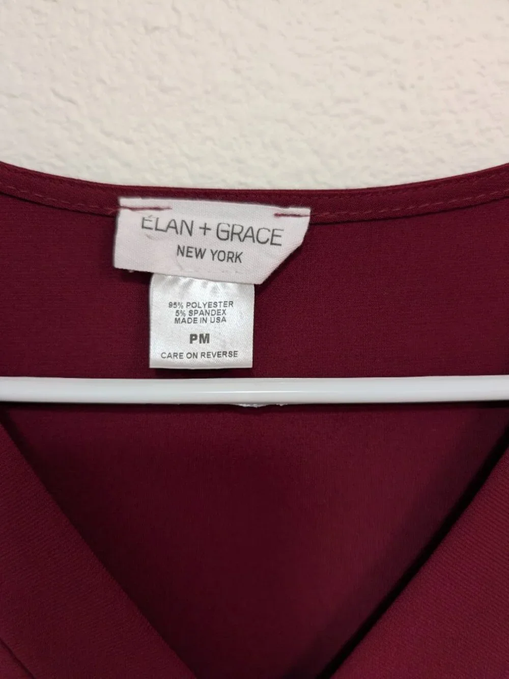 Elan + Grace Women’s 3/4 Sleeve Red Blouse Petite M